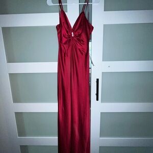 Elegant Red Satin Dress